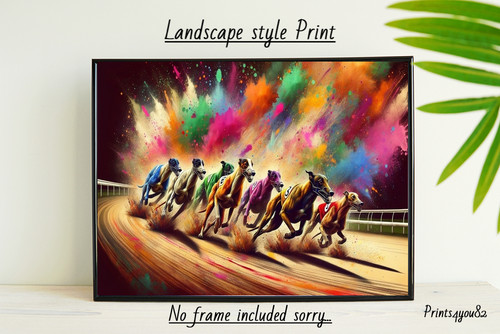 Greyhound dog pet picture - a4,