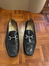 Mens SALVATORE FERRAGAMO Italian Loafers Calfskin Leather Shoes UK 9 43 Horsebit