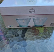 Holmegaard The Nordlys Collection  Pair Danish Glass Votives In Box unused