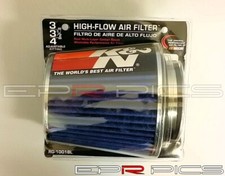 Blue K&N Universal Replacement Air Filter with 3" 3.5" 4" Adapters (75mm-100mm)