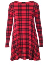 WOMENS TARTAN SWING DRESS