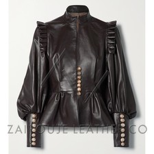 Black Leather Military Jacket