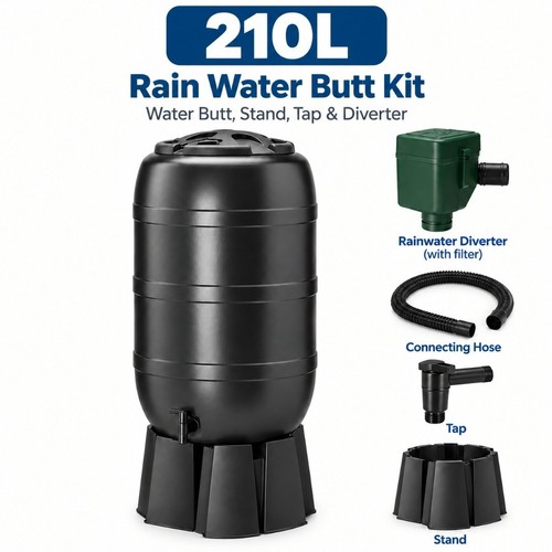 210l water butt kit rainwater - butt,