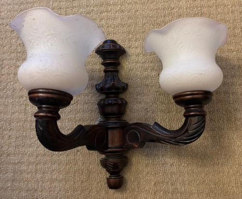 Vintage wooden wall lights - vintage,