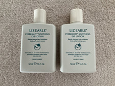 2 x NEW Liz Earle Eyebright Soothing Eye Lotion 50ml Travel Size Bottles 100ml