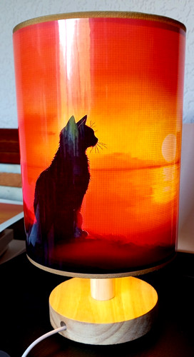 Cat sunset table lamp - cat,