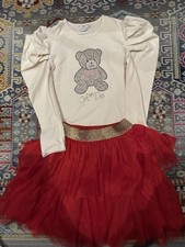 A DEE Girls Ivory & Red Teddy