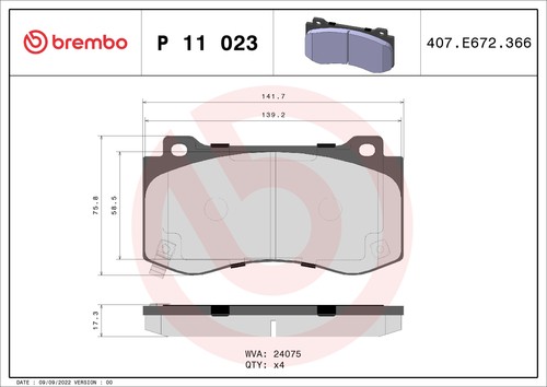 For brembo 023 ham pads - p, 11
