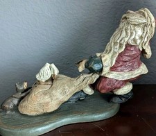 American Chestnut Santa All His Friends Help Sculpture 1998 Christmas Folk Art