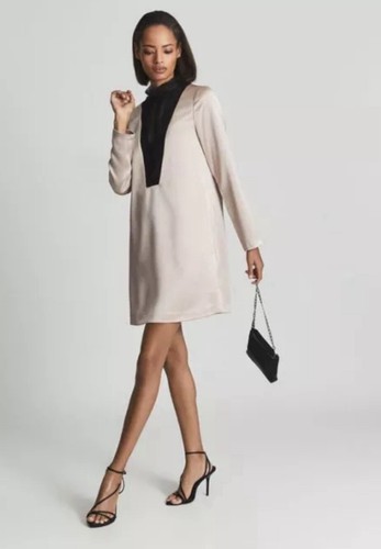 Reiss lace front satin mini - reiss,