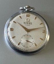 Vintage Rare TITUS 17 Jewels With Sub Slim Manual Mechanical Swiss Pocket Watch