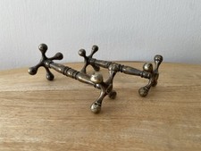 Pair of Silver Plated Knife Rests Vintage Cutlery Holders Patina