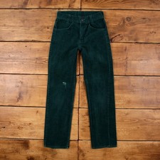 Vintage Levi's Cord Corduroy Pants Trousers 26x27 Womens Skinny Green Cotton