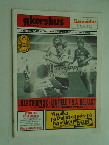 Lillestrom linfield 1987 - v, 1987/88