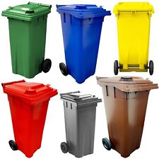 140L Litre Plastic Wheelie Bin for Waste Management & Recycling Compact Bins
