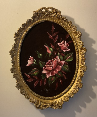 Vintage signed floral oil - vintage,