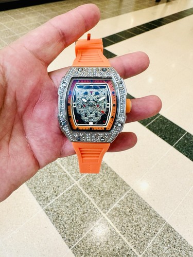 Orange panther watch with - orange,