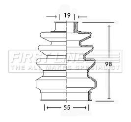 First line drive shaft bellow - line,