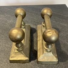 Pair Of Brass Fireplace Andirons Fire Dogs