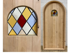Rustic alder  lumber arch door