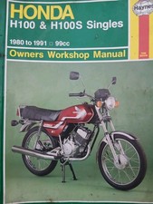 Honda H100 H100S Singles 1980-1991 Haynes Owners Workshop Manual Good Condition