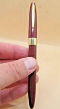Vintage Sheaffer USA Snorkel Fountain Pen In Burgundy 14k Gold Nib