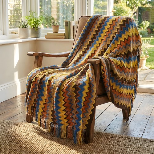 Bohemian knitted throw - bohemian,