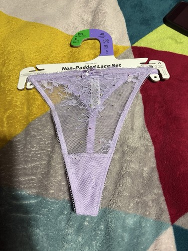 Primark lilac diamanté thong - diamanté,