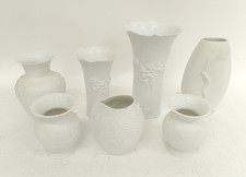 Bundle Kaiser Bisque Porcelain Vases 3D Floral Designs Assorted Patterns