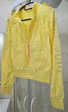 NEW PAULS BOUTIQUE TRACKSUIT JACKET ZIP UP SIZE S 8 YELLOW DIAMANTE LOGO RARE