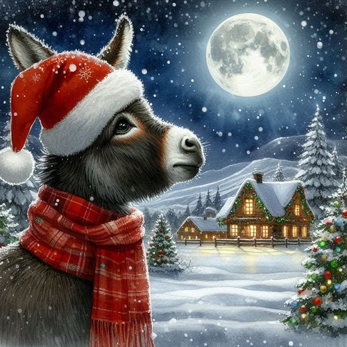 Single luxury donkey christmas - single,