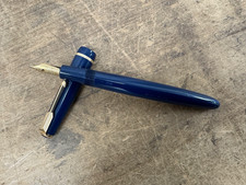 Vintage Parker Victory Blue Fountain Pen 14K Gold Nib