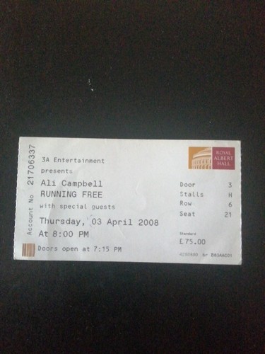 Ali campbell ticket stub - campbell,