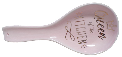 Vintage pink ceramic spoon - vintage,
