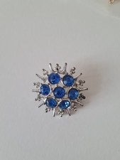 Retro Silver Tone Blue