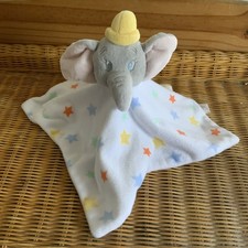Primark Baby Disney Dumbo White Stars Soft Plush Comforter Cuddle Blankie Teddy