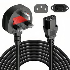 13A Power Cord UK Plug to IEC