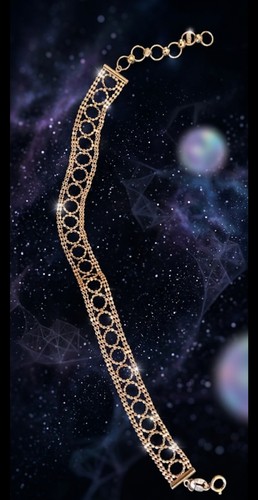 Solid 18ct gold lace bracelet - gold,