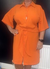 F&F Tesco Orange Shirt Dress