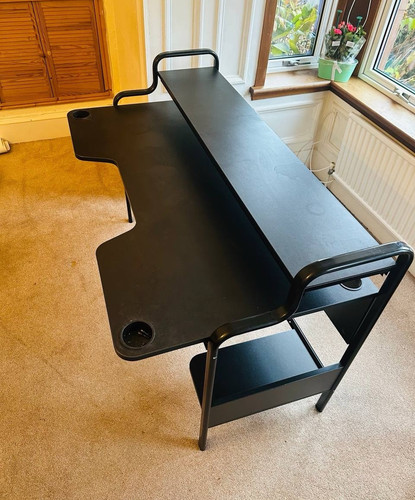 Black computer desk - black,