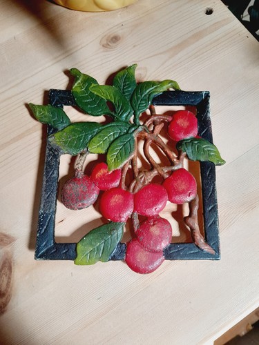 Vintage cast iron cherries - cast,