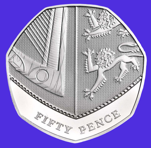 50p coin royal shield arms - 50p,