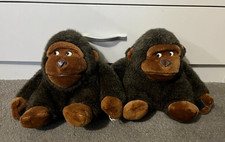 2x Vintage CP Colmar Side Eye Gorilla Monkey Soft Toy Plush 8" READ NEED REPAIR