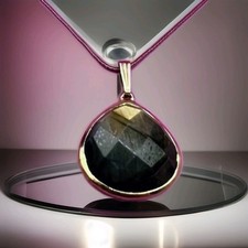 Large 9ct Gold Labradorite Pendant