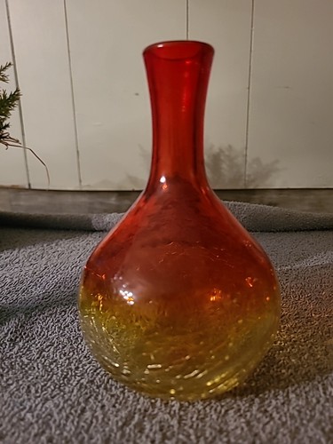Blenko amberina crackle glass - amberina,