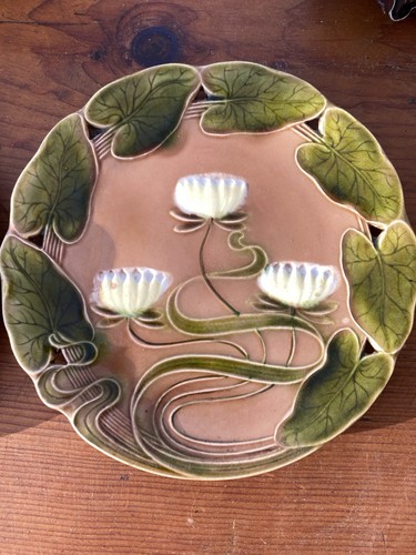 Art nouveau majolica pair - majolica,