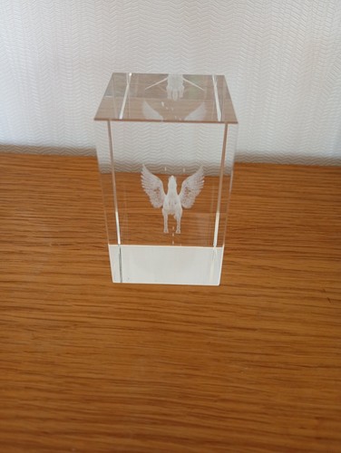 Laser etched crystal glass - 3d,