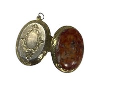 Locket With Red Agate Inset