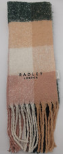 RADLEY ‘Fluffy Check’ Green, Pink and White Scarf