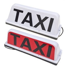 17" 43CM LED MAGNETIC TAXI ROOF SIGN LIGHT WHITE TAXI METER CAB LIGHT UK LEGAL